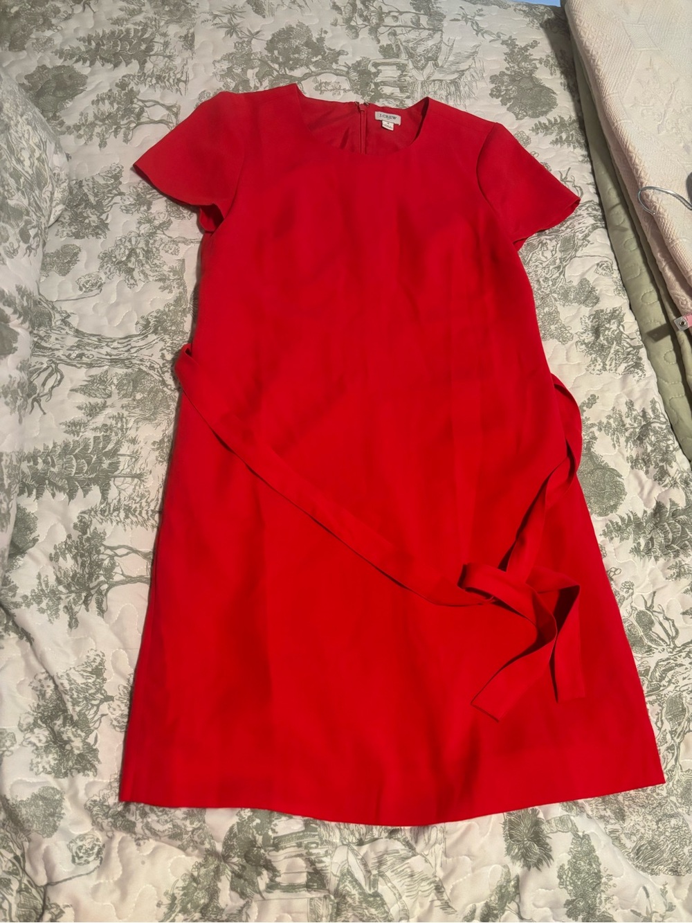 J. Crew Coral Tie-Waist Short-Sleeve Mini Dress sz 4, classic work to weekend - Picture 5 of 12